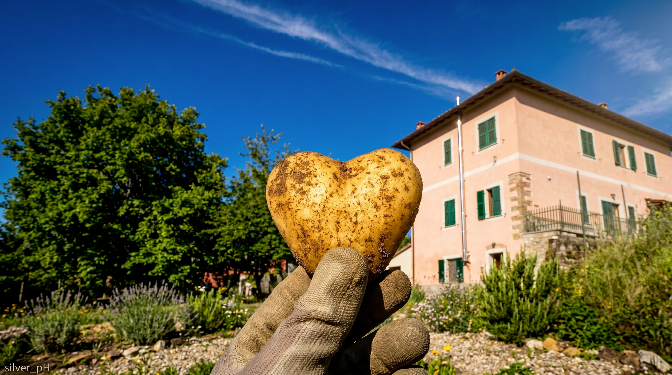 Patata a forma di cuore dagli orti di Pignone